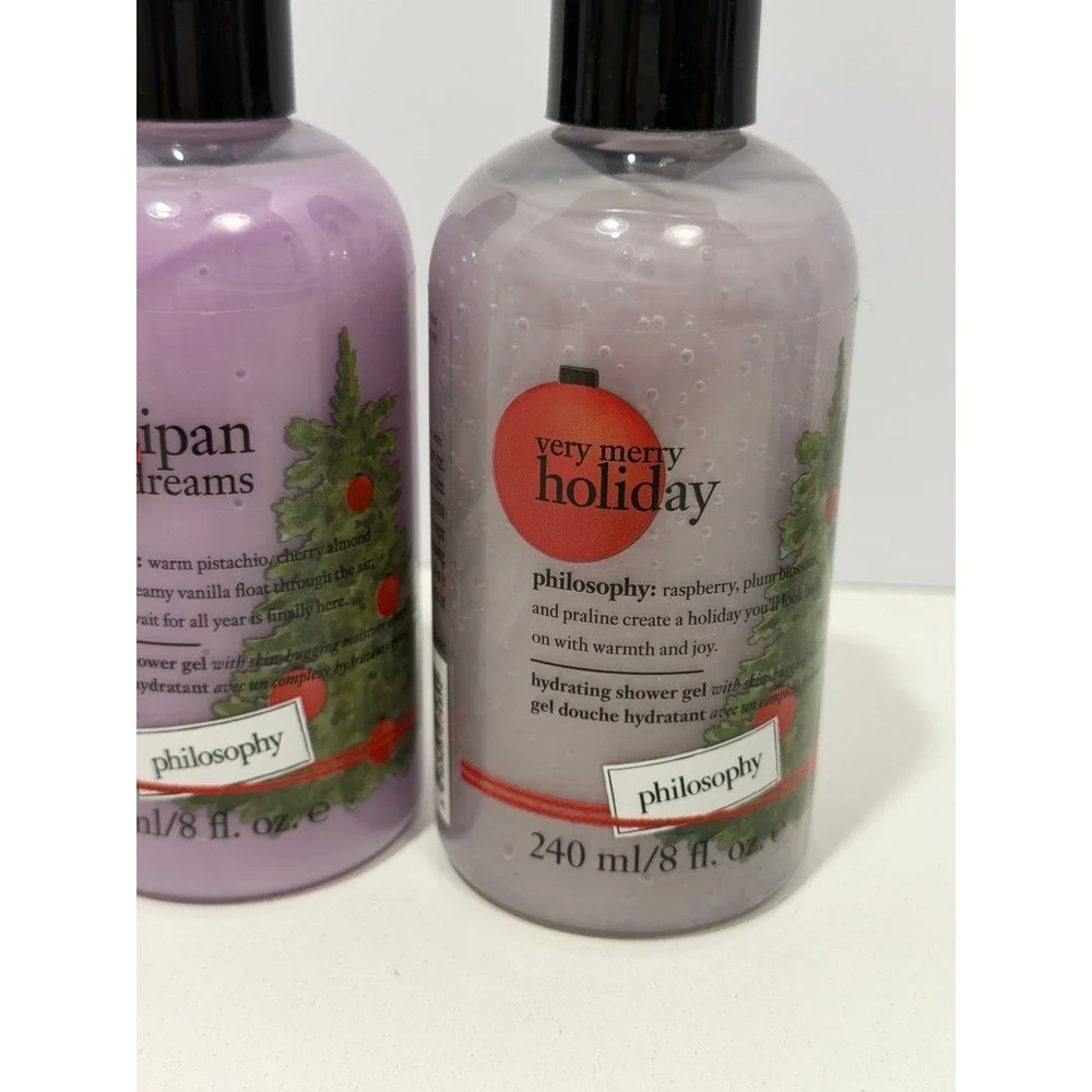 Philosophy Marzipan Dreams &‎ Very Merry Holiday Shower Gel Set 8oz 2pc New